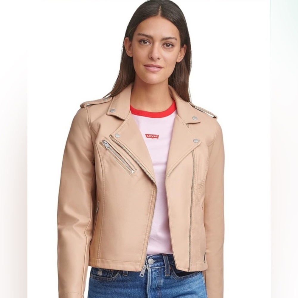 Levi's Tan Faux Leather Biker Jacket